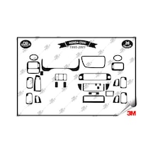 Honda Civic 1995-2001 Torpido Konsol Trim Göğüs Maun Kaplama Set 26 Parça Siyah