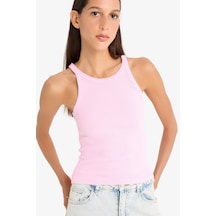 Defacto Slim Fit Dar Kesim Halter Yaka Fitilli Kaşkorse Atlet E2176ax25sppn649 Pembe