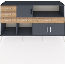 Kronos Konsol 2 Raflı 5 Çekmeceli 3 Kapaklı 176x59x99 Antrasit-antrasit/çam Antrasıt/atlas Çam - Antrasıt