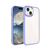 Apple iPhone Uyumlu 15 Kılıf Şeffaf Arka Yüz Kamera Yükseltili Silikon Pazarplus Lila