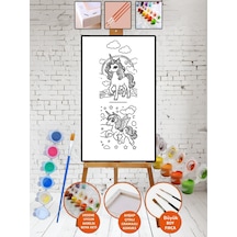 Kanvas Unicorn Boyama 15x30 Tuval Boya Seti Çocuk Hobi