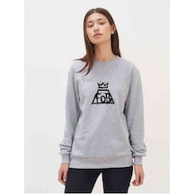 Fall Out Boy Chicago Baskılı Gri Kadın Sweatshirt