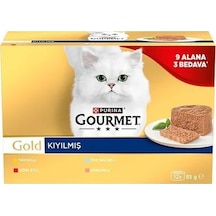 Gourmet Gold Kıyılmış Tavuk-sığır-ton-somon Kedi Konservesi 12 X 85 Gr 12 Al 9 Öde