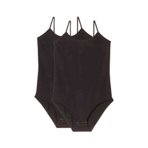 2 Adet Battal Beden İp Askılı Kadın Çıtçıtlı Body Siyah Beden: 2xl Çok Renkli