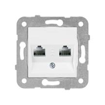 Beyaz I Ki Li Data Cat5e Mekani Zma+düğme/kapak