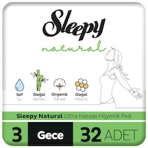 Sleepy Natural Ultra Hassas Hijyenik Ped Gece 32 Adet