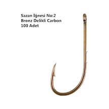 Effe Sazan İğnesi No:2 Bronz Delikli Carbon 100 Adet 92666-2 No : 2