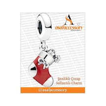 Şenlikli Çorap Sallantılı Charm Gümüş