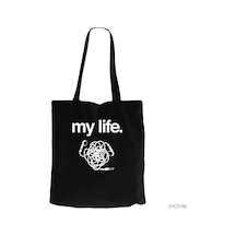 My Life Siyah Kanvas Bez Çanta Siyah