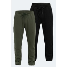 Slazenger Vashtı 2 Li Set Erkek Eşofman Altı Siyah - Haki