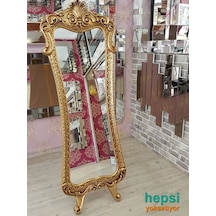 Bihter Model Altın Renk Varaklı Ayaklı Boy Aynası