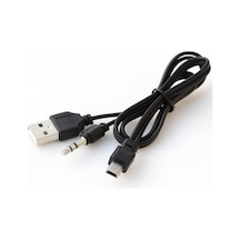 2751 Mini Usb Şarj Ve 3.5mm Aux Ses Birleştirici Kablo Mp3 Mp4 Radyo Hoparlör 45cm