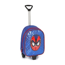 Spiderman Çekçekli Mavi Parlak Dikişli Baskılı Anaokulu Çantası