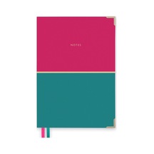 17x24 Ciltli Colourblock Duo - Teal Raspberry Çok Renkli