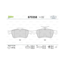 Mazda 3 Bl Arka Fren Balatasi 2009-2013 Valeo 670358