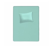 %100 Pamuklu Bebek Aparalı Çarşaf 115x150 + Bebek Yastık Kılıfı 35x45 Su Yeşili