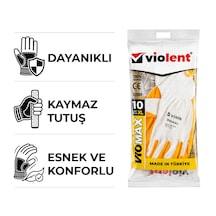 Violent Viomax 2501 Nitril Örme İş Eldiveni No:10 Sarı Beyaz Tek Çift