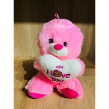 Peluş Ayı Seni Seviyorum Yazılı I Love You Pembe Karışık