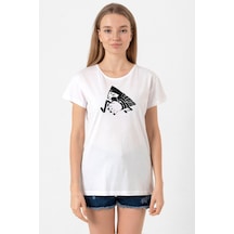 Monogatari Anime Suruga Monkey Symbol Beyaz Kadın Bisikletyaka Tshirt 001