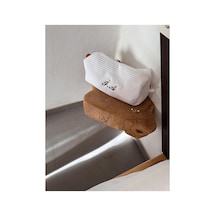 Pamuklu Waffle Kişiye Özel Tüm Saç Şekillendiriciler Seyahat Çantası Beyaz - 707203018