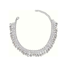 Novahub Gümüş Vintage Kadınlar Rhinestone Çan Püskül Halhal Ayak Zinciri Bilezik Takı Hediye Gümüş Gümüş