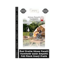 Özel Üretim Güneş Panelli Vantilatör Şarjlı Ampüllü F48 Piknik Enerji Pratik
