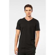 Cacharel Erkek V Yaka T-shirt 2170/siyah 001