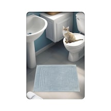 %100 Pamuk Dokuma Su Emici Banyo Paspası Vera 60x50 Cm Gri Diğer