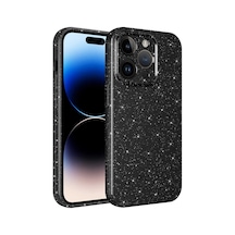 Zore İphone 14 Pro Max Uyumlu Kamera Korumalı Simli Lüks Ogaa Koton Kılıf-siyah