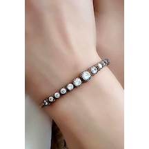 Elmas İsciliginde Zirkon Taşlı Gümüş Rose Ayarlanabilir Asansörlü N11.11944