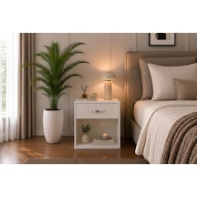 Metalia Gm 026 Beyaz Tek Çekmeceli Komidin