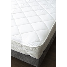 Alla Turca Kapitoneli Sıvı Geçirmez Çift Kişilik Alez 150x200 Düz Beyaz