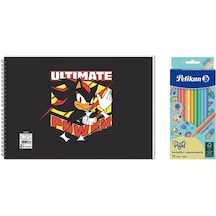 Sonic 17 25 15 Yp. Spiralli Resim Defteri - Pelikan Pastel Renkler 12li Kuru Boya 2'li Set 2 Çok Renkli
