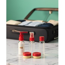 Seyahat Kozmetik Organizer Seti, 5 Parça Şeffaf 30 Ml