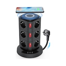 Termal Akım Korumalı 3 Usb 12 Priz, 1x Wireless Kablosuz Şarj