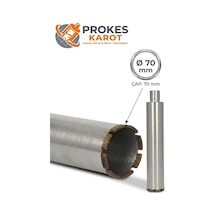 Prokes Elmas Soketli Karot Borusu 70 Mm X 450 Mm Beton Delme Panç