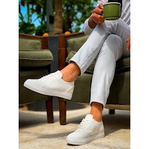 Kb-101 Kuback Beyaz Triko Bağcıklı Günlük Erkek Ayakkabı Beyaz