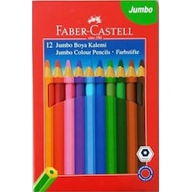 Faber Castell Jumbo Kuru Boya Kalemi Üçgen 12li - 2 Adet Çok Renkli