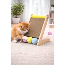 Pureza Ahşap Gövde Kedi Tırmalama Tahtası Oyun Ve Tırmalama Platformu Kedi Oyuncağı Halat Sarımlı Toplu Oyun Alanı