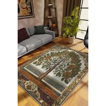 Homshtag Art Deco Kavak Ağacı Vintage Halı Görünümlü Dijital Baskı Renkli Halı,rustik Çiçekli Halı Çok Renkli