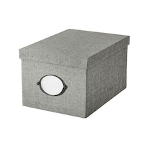 Ikea Kvarnvık Kapaklı Karton Saklama Kutusu 25 X 35 X 20 Cm Gri