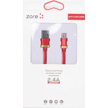 Biriva Home Kırmızı Poro Micro Usb Kablo 1m