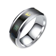 Beyaz Titanyum Çelik Alyans Akıllı Vücut Sıcaklığı Algılama Halkası Kişisel Sağlık Erkek Kadın Yüzük Beyaz