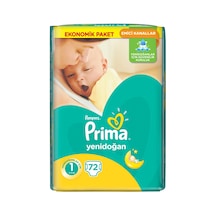 Prima Yenidoğan Bantlı 2-5 KG Bebek Bezi 1 Beden 72 Adet