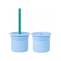 Mey İthalat Ham+hüp Pipetli Silikon Bardak Seti Mineral Blue / Aqua Green