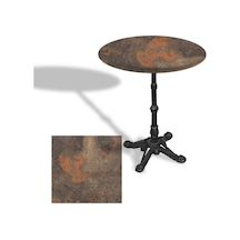 Çipa 1002 Döküm Ayak Yuvarlak Masa Çap 90cm - Werzalit, Wermodin Ve Allzalit Tabla - Metalic Oxid 1 Çok Renkli