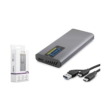 Hadron Hdx1780 M.2 Nvme/ngff Harici Ssd Kutusu Usb/type-c 10 Gbps Çift Arabirim Rgb Alüminyum - Gri