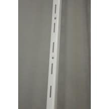 2 Adet 200 Cm Beyaz Tek Sıra Delikli Raf Dikme Destek Profili - Raf Direği Galvaniz