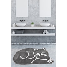 Sleepıng Cat Grey Banyo Halısı, Pasas