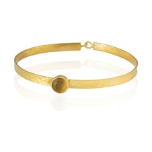 Kadir Jewellery 22 Ayar Altın Kaplama El İşçiliği Zirkon Taşlı Kadın Kelepçe Bilezik Sarı